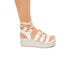 Sandali bianchi con lacci e zeppa bicolore 5 cm Lora Ferres, Donna, SKU w043000237, Immagine 0